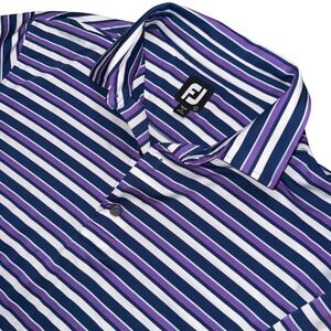 FootJoy FJ Men's Large Blue Purple Striped‎ Golf Polo Shirt Argyle Country Club